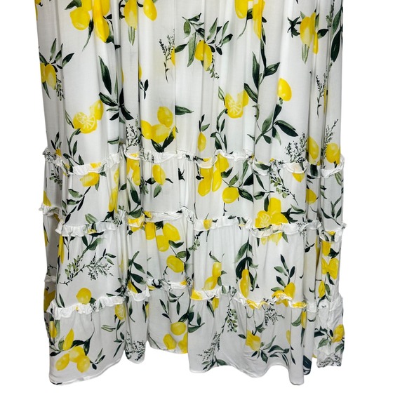 Torrid Women Lemon Dress Size 5  Floral Print Sleeveless T‎ Smocked Midi Dress - Picture 10 of 13